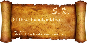 Slifka Konstantina névjegykártya